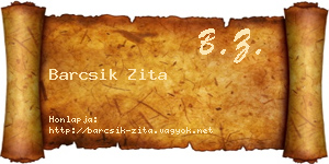 Barcsik Zita névjegykártya