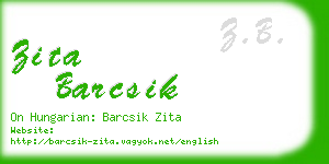 zita barcsik business card